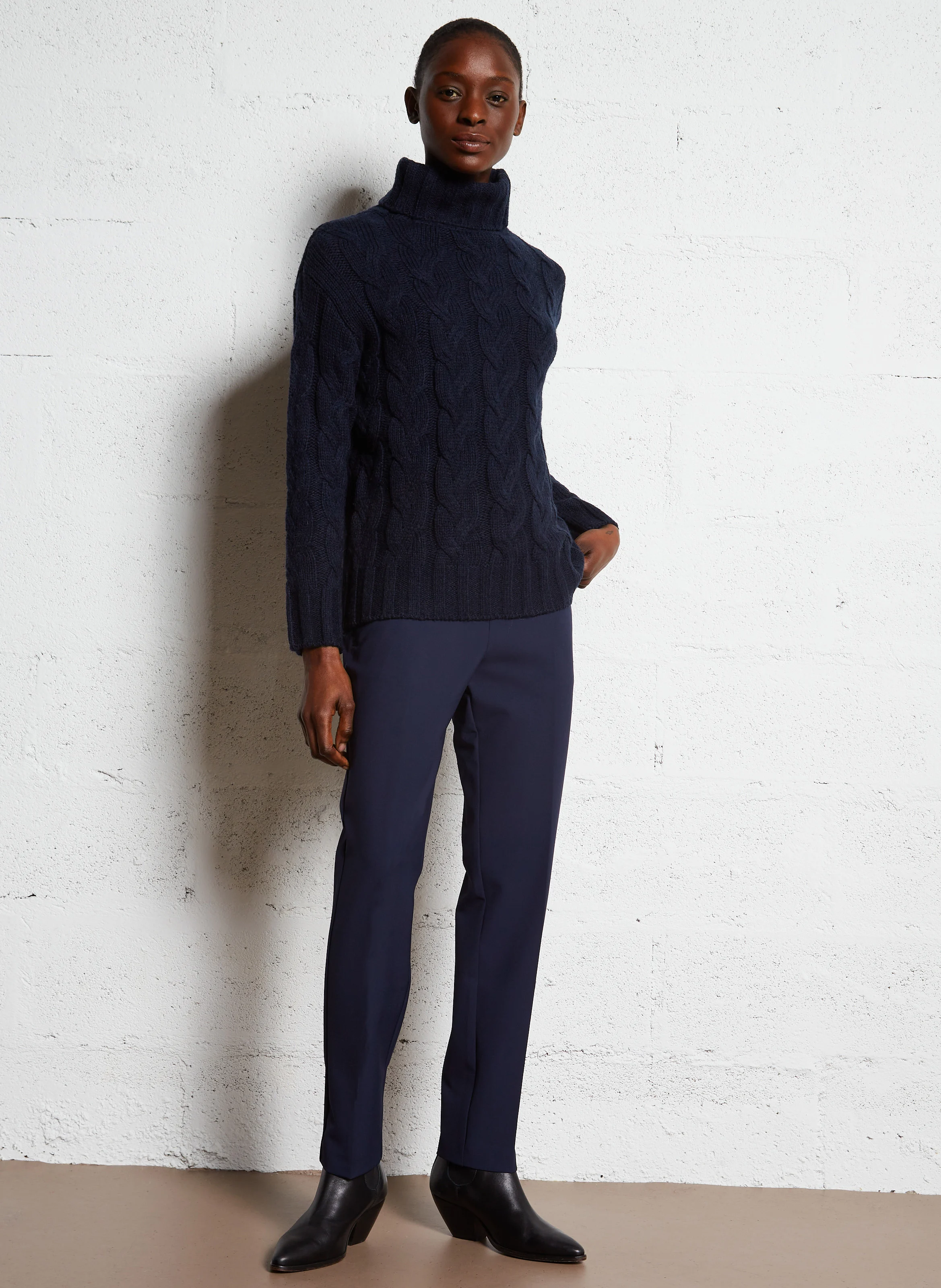 MALOLO - Pull col roulé| Bleu