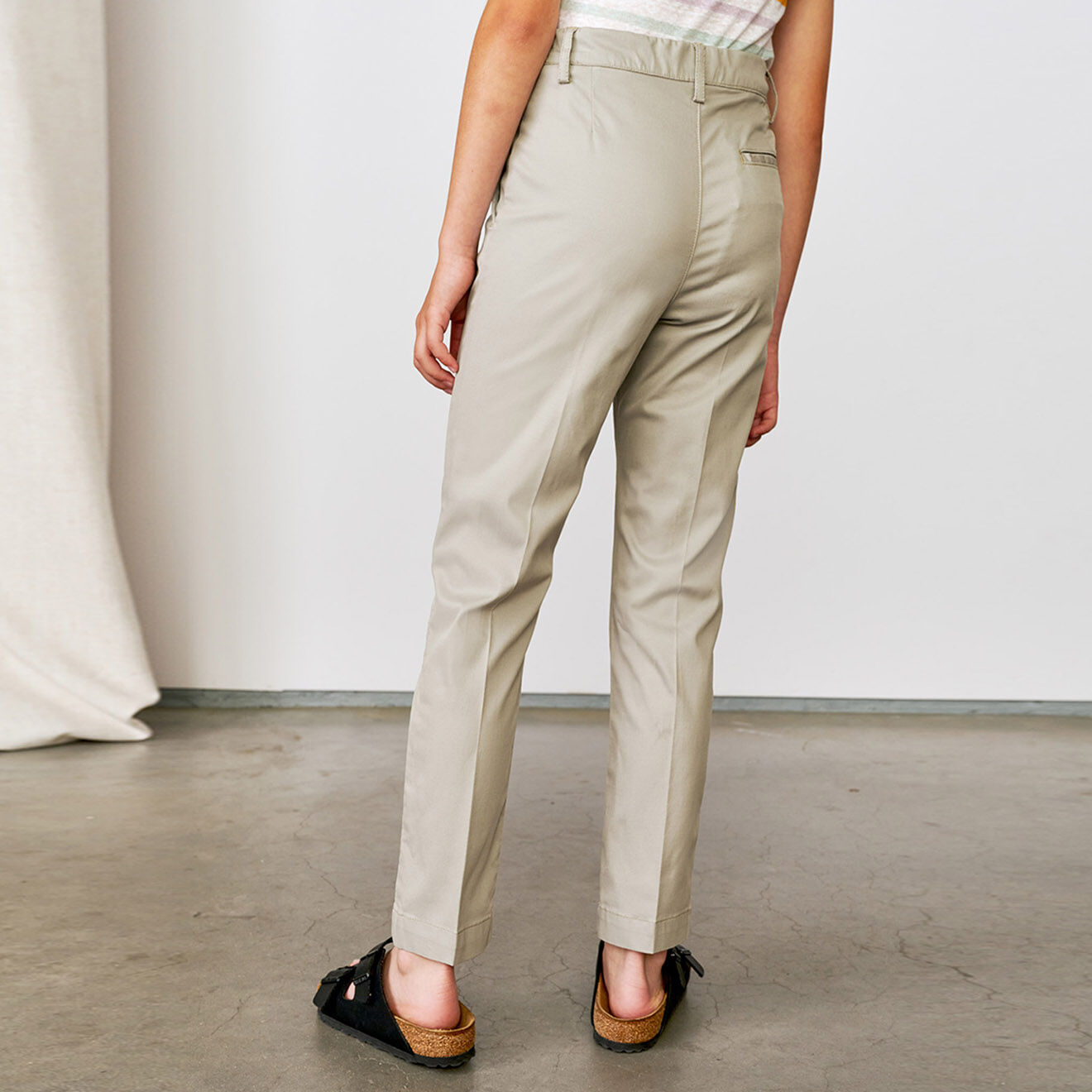 Bellerose Pantalon slim Pearl en Coton mélangé beige grisé