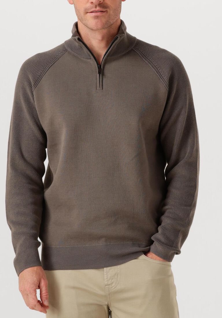 taupe genti trui turtle zip