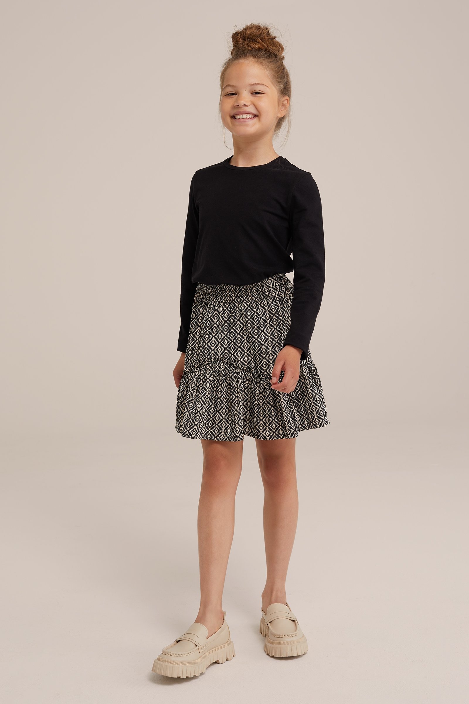 Meisjes rok met dessin WE Fashion Zwart