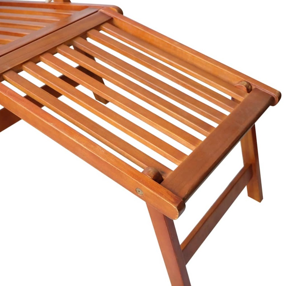 Transat chaise longue bain de soleil lit de jardin terrasse meuble d'extérieur avec repose-pied et coussin acacia solide 02_0