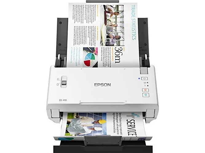 Epson WorkForce DS-410 - Dokumentscanner - Contact Image Sensor (CIS) - Duplex - A4 - 600 dpi x 600 dpi - op til 26 ppm (mono) / op til 26 ppm (farve) - ADF (50 ark) - op til 3000 scanninger pr. dag - USB 2.0