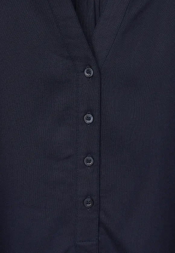 Longbluse in Unifarbe - deep blue