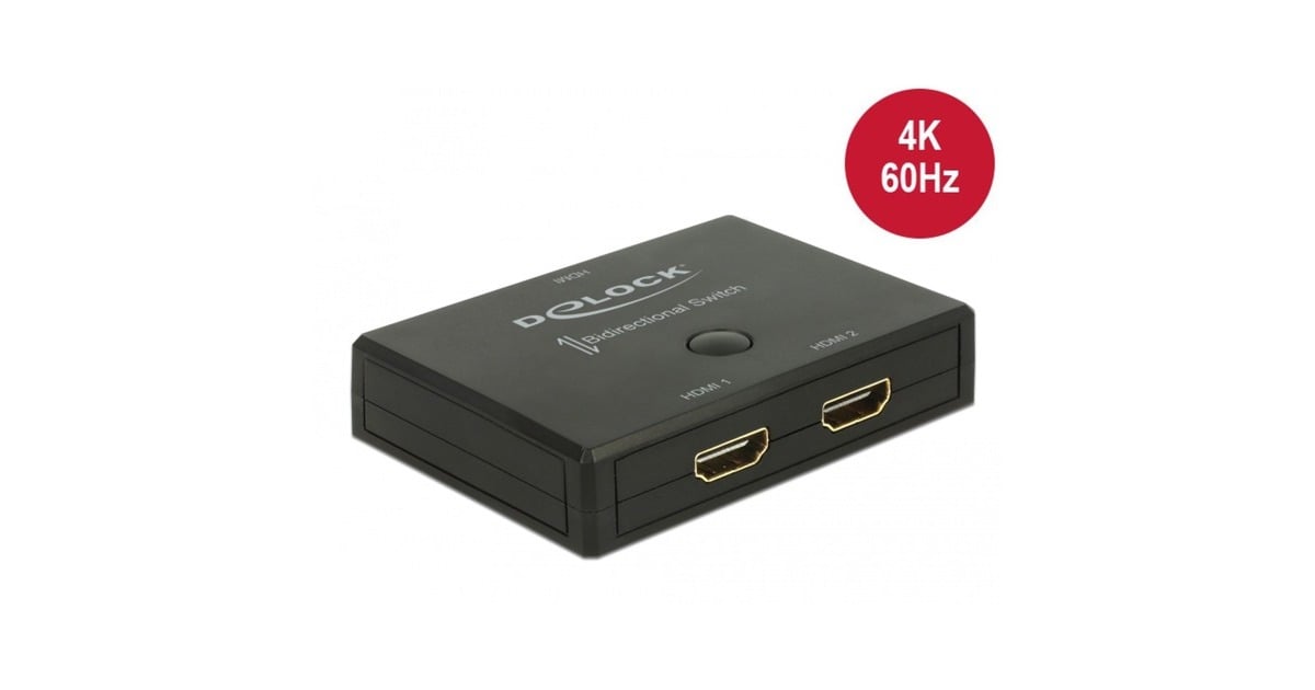 DeLOCKHDMI 2 - 1 Switch bidirectional 4K 60 Hz hdmi switch  (Zwart)
