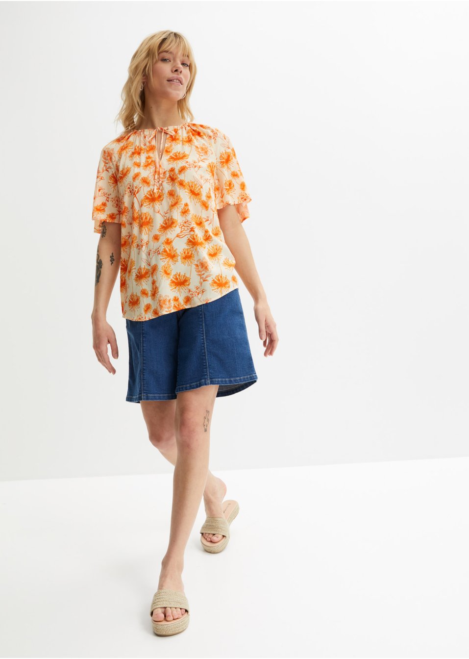 Tunique en viscose avec manches papillon