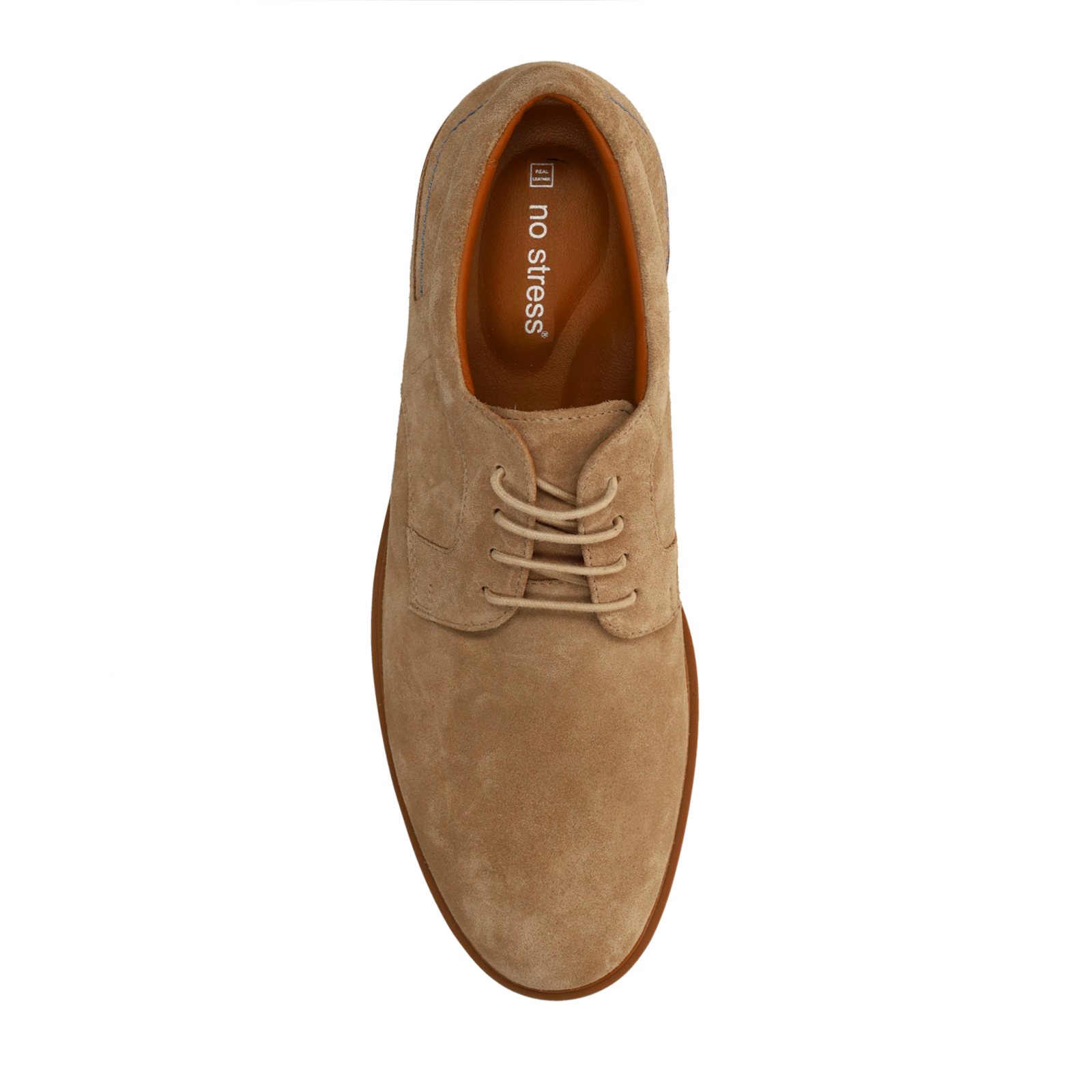 Beige suède veterschoenen