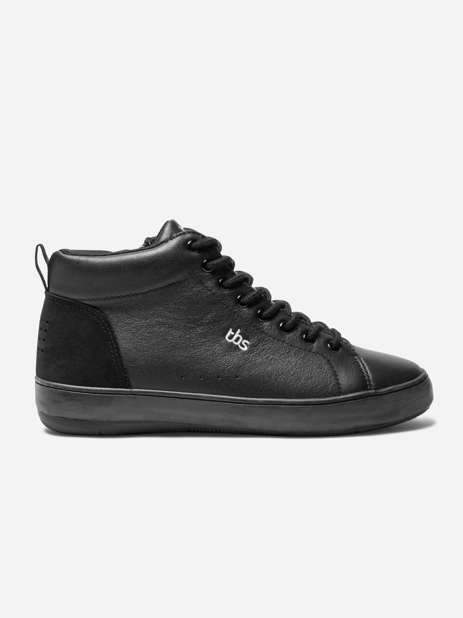 Tennis Montante Femme Zippées Dessus Cuir Noir