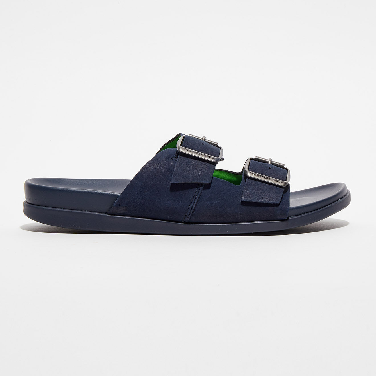 Tommy Hilfiger Sandales en Velours de Cuir 2 brides bleu marine
