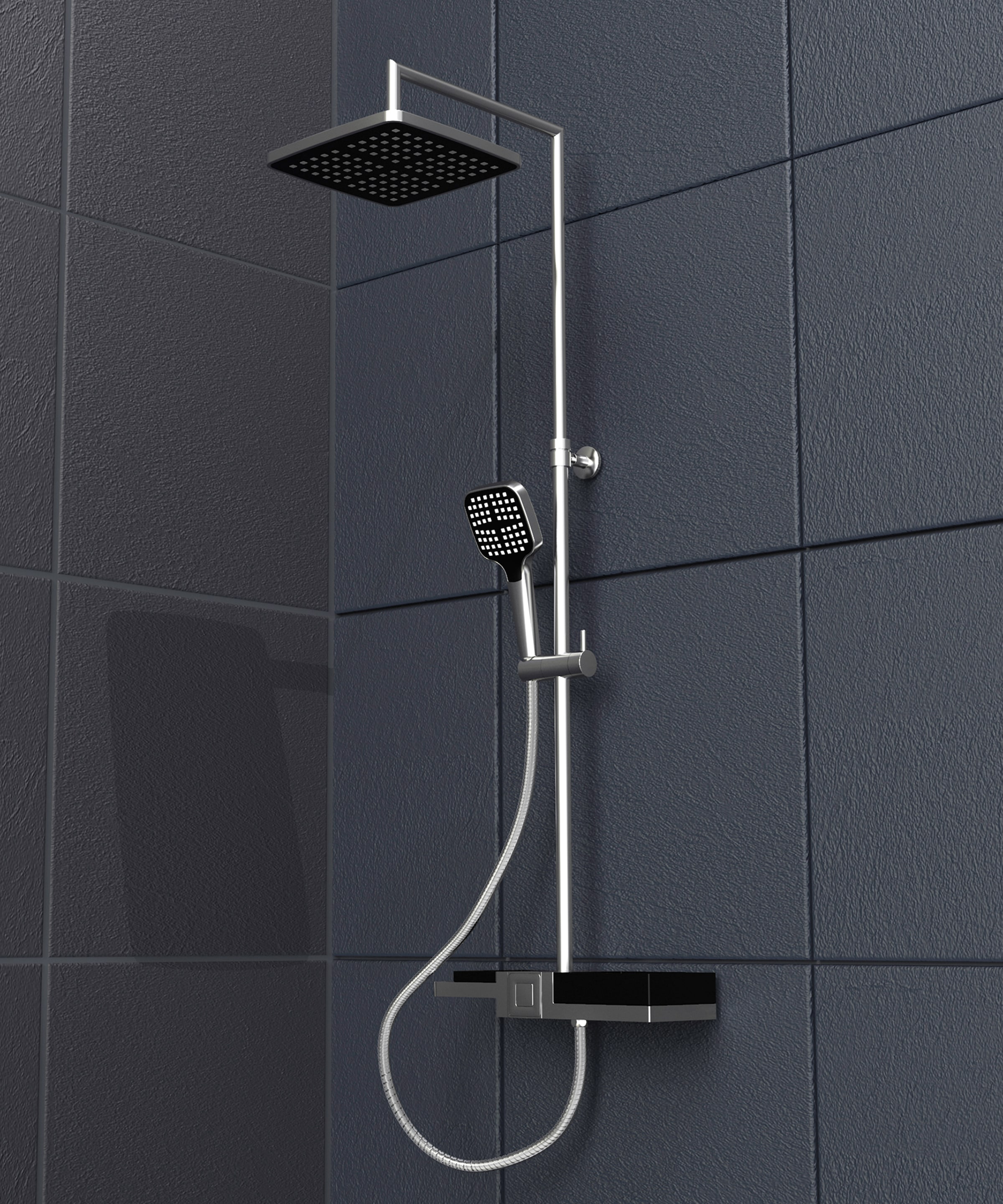 Schütte Duschsystem »BLUEPERL« Duschsystem mit Regendusche und modularem Ablagesystem, Duschbrause