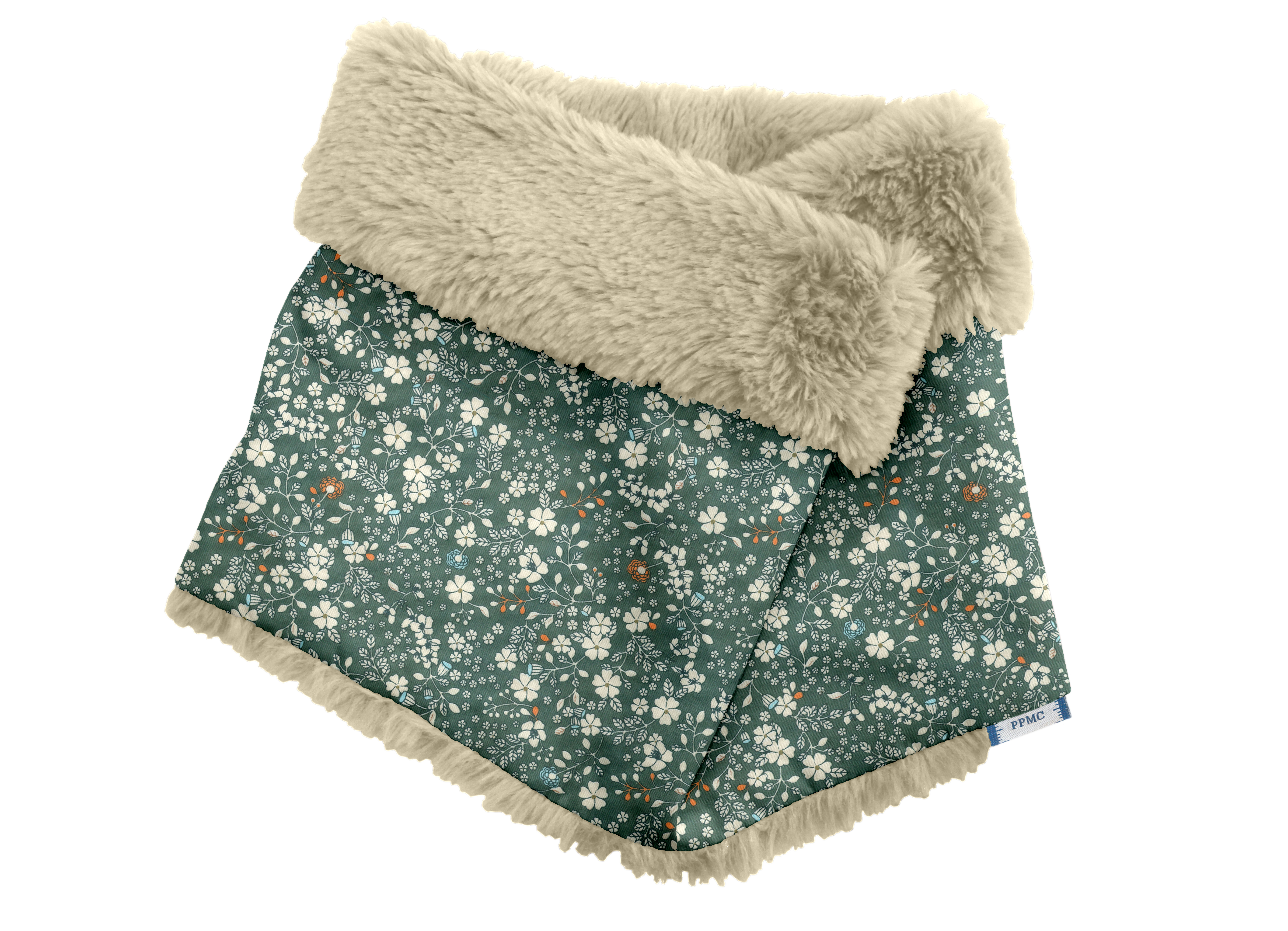 Echarpe Tube Enfant Fleuri Kaki
