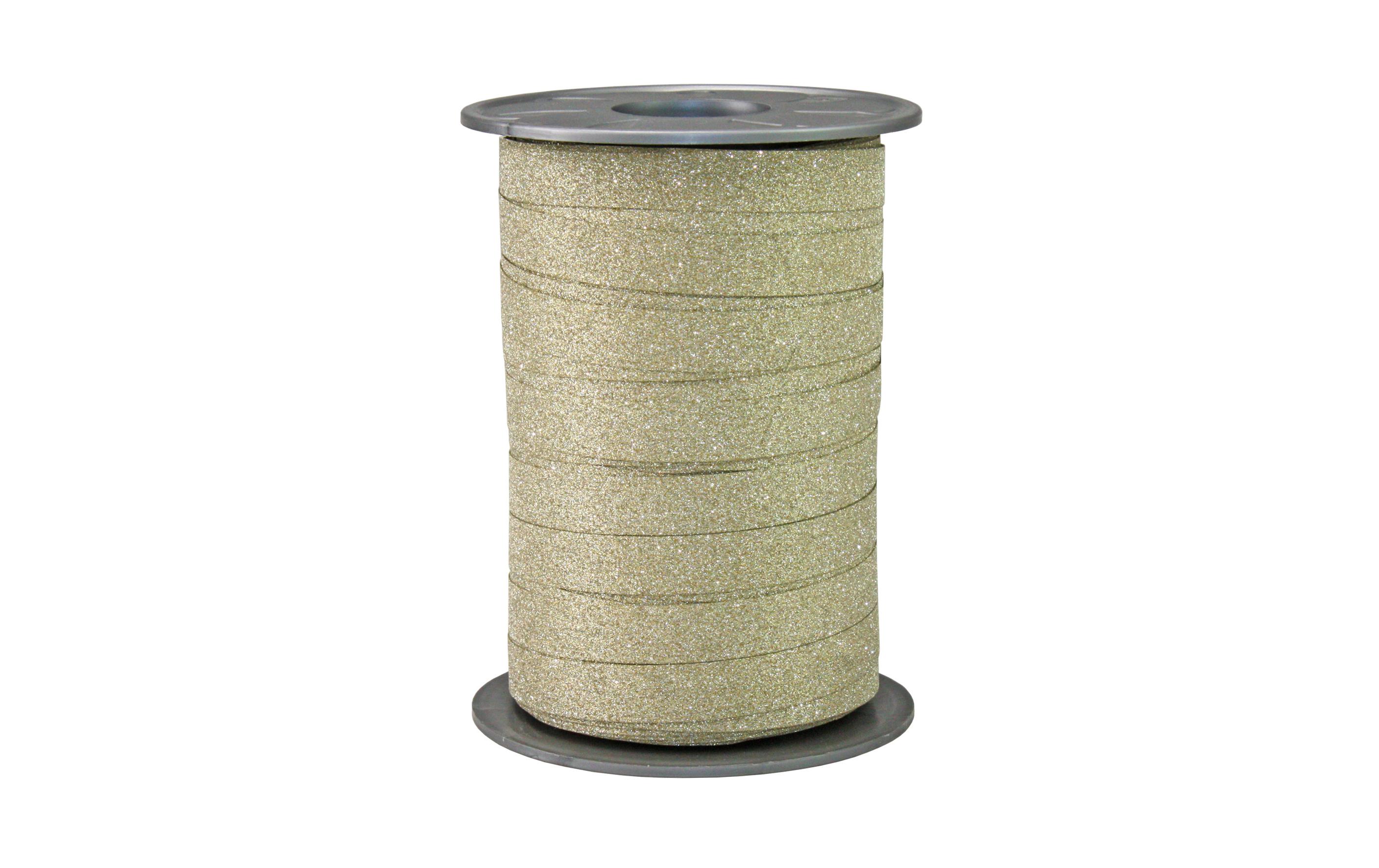 Geschenkband Poly Glitter 1 cm x 100 m, GoldKräuselband für Geschenke