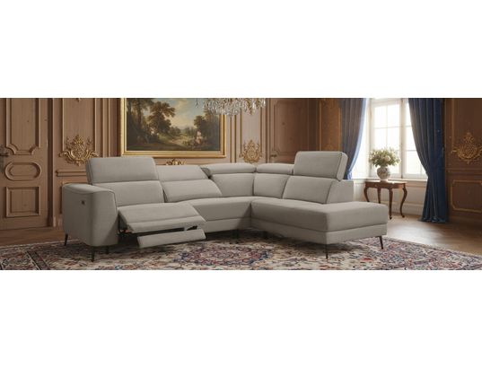 CONCEPT1 - Canapé tissu Mali 2 relax électrique gris angle gauche