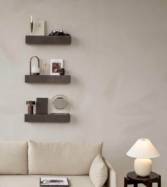 Audo Copenhagen Plinth wandplank Kendzo marmer grijs