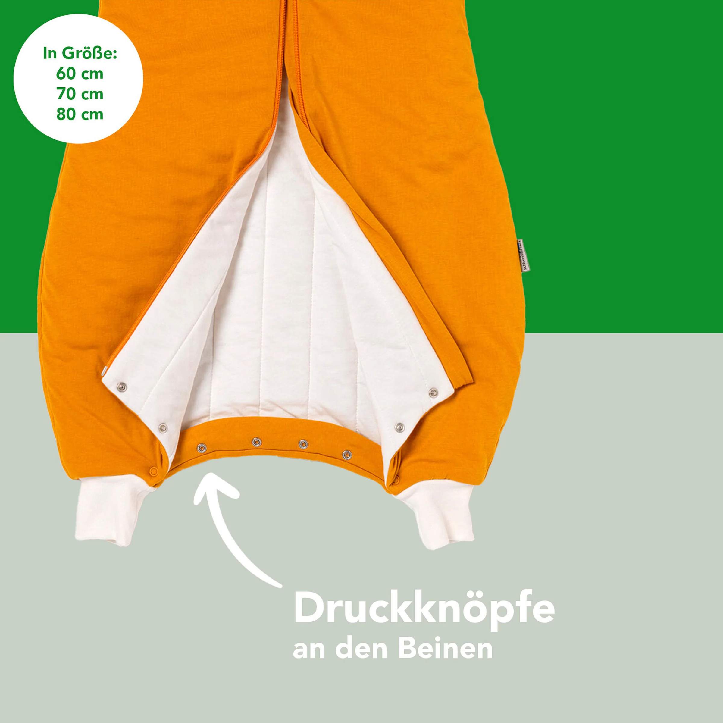 schlummersack Schlafsack mit Füßen 2.5 Tog Safran