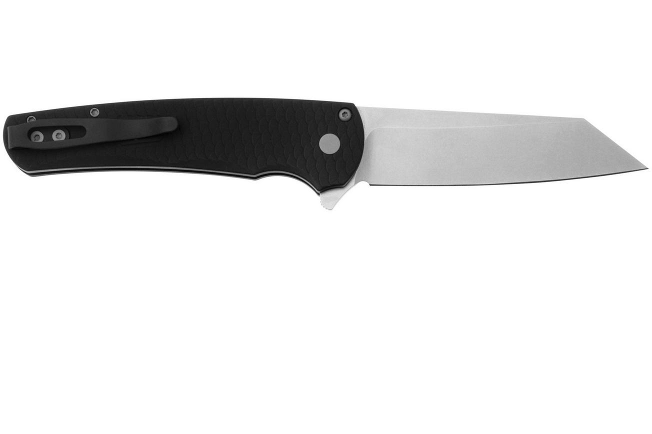 Pro-Tech Malibu 5435 Stonewashed MagnaCut Reverse Tanto, Black 7075 Dragon Scale zakmes