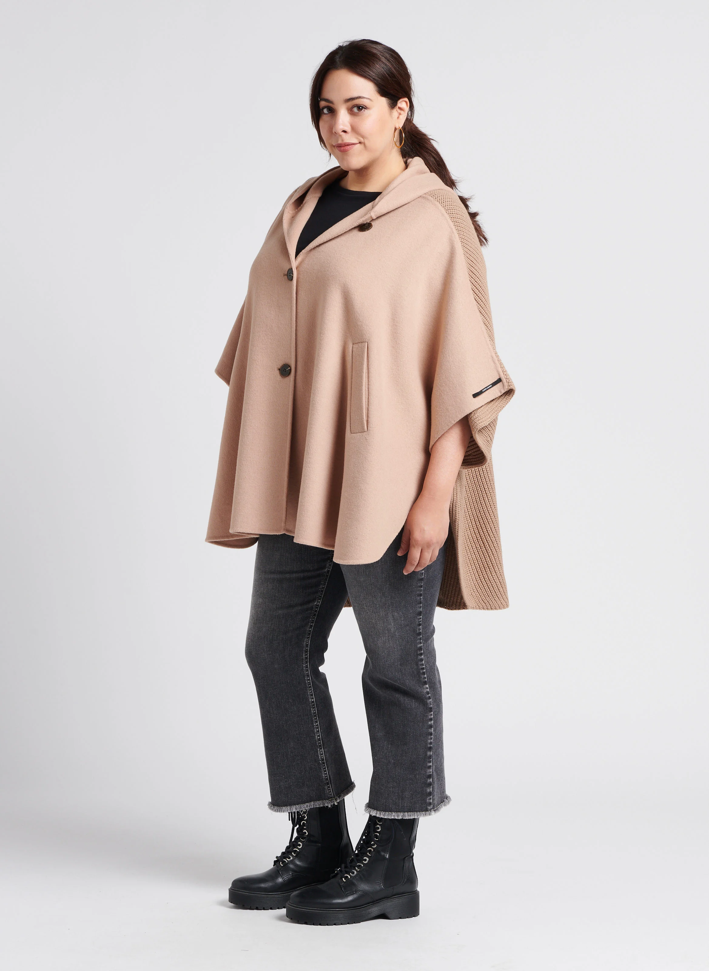IGEA - Jean droit taille haute en coton mélangé| Noir
