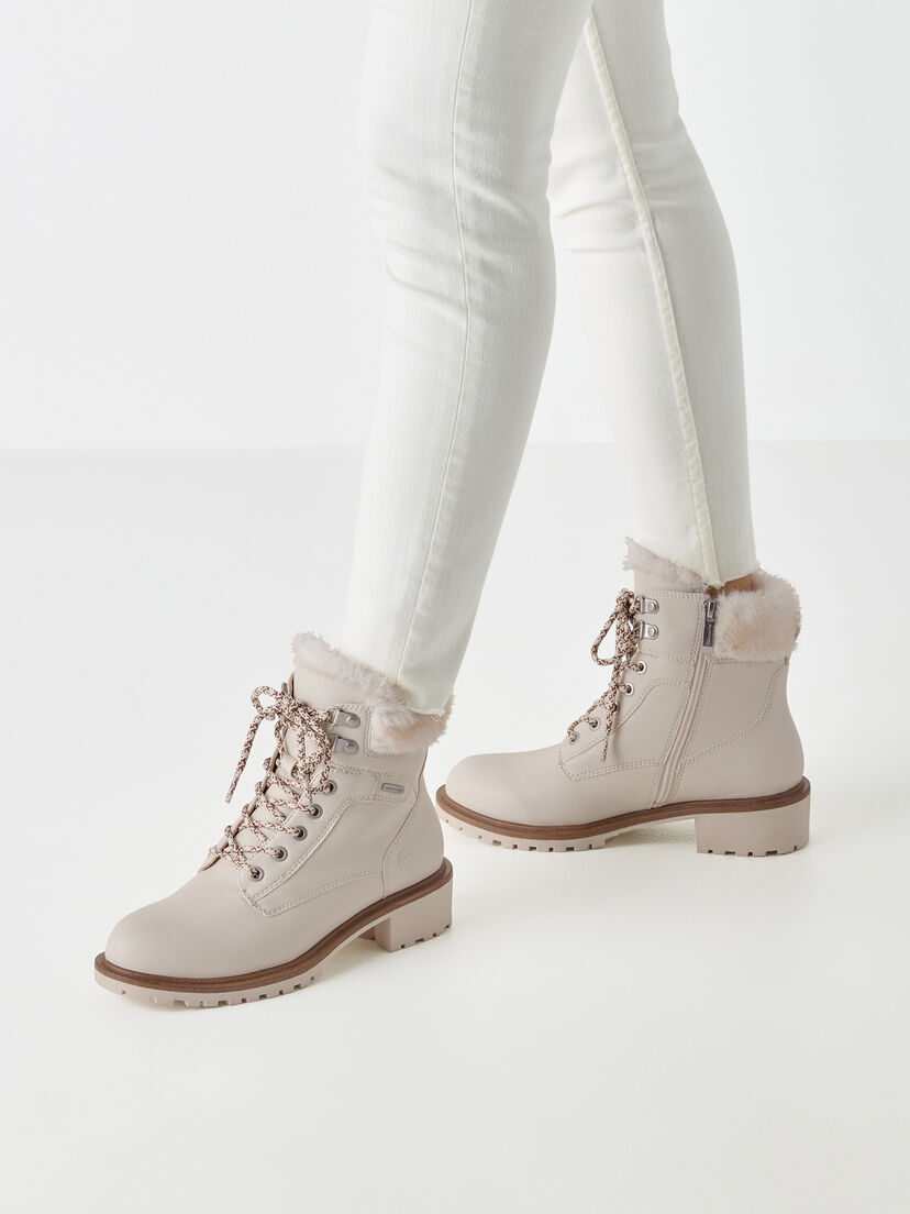 Enkellaarsje - beige warme voering