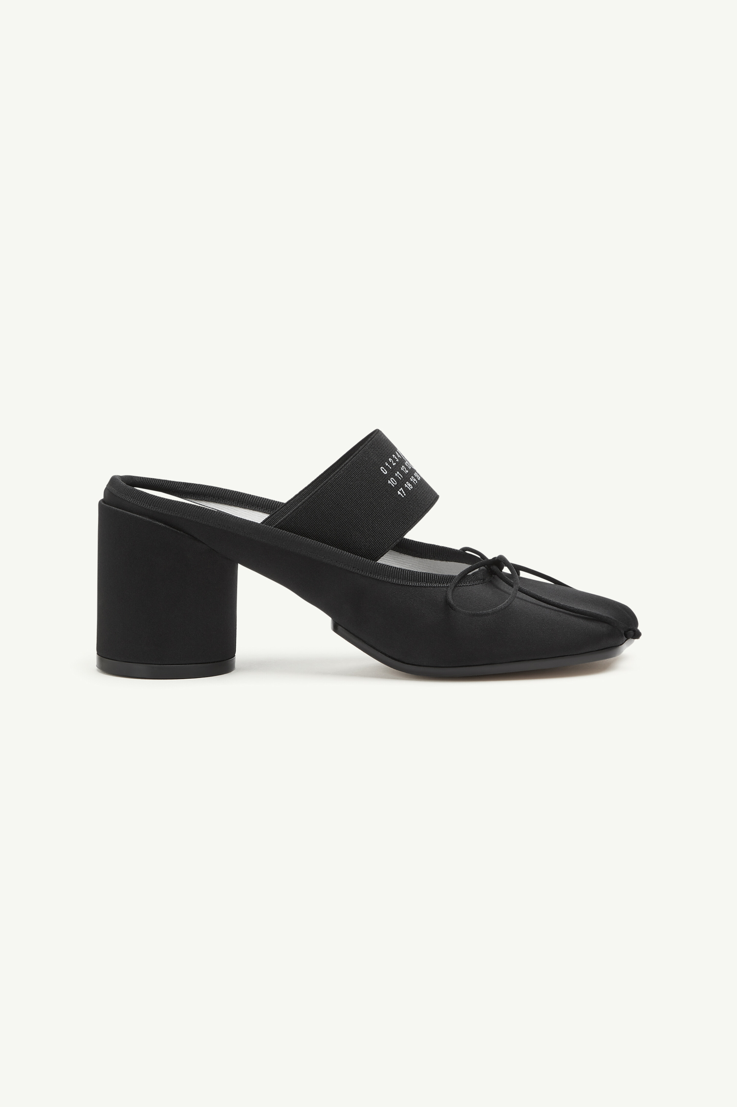 Mules ballet à lanières logo Noir
