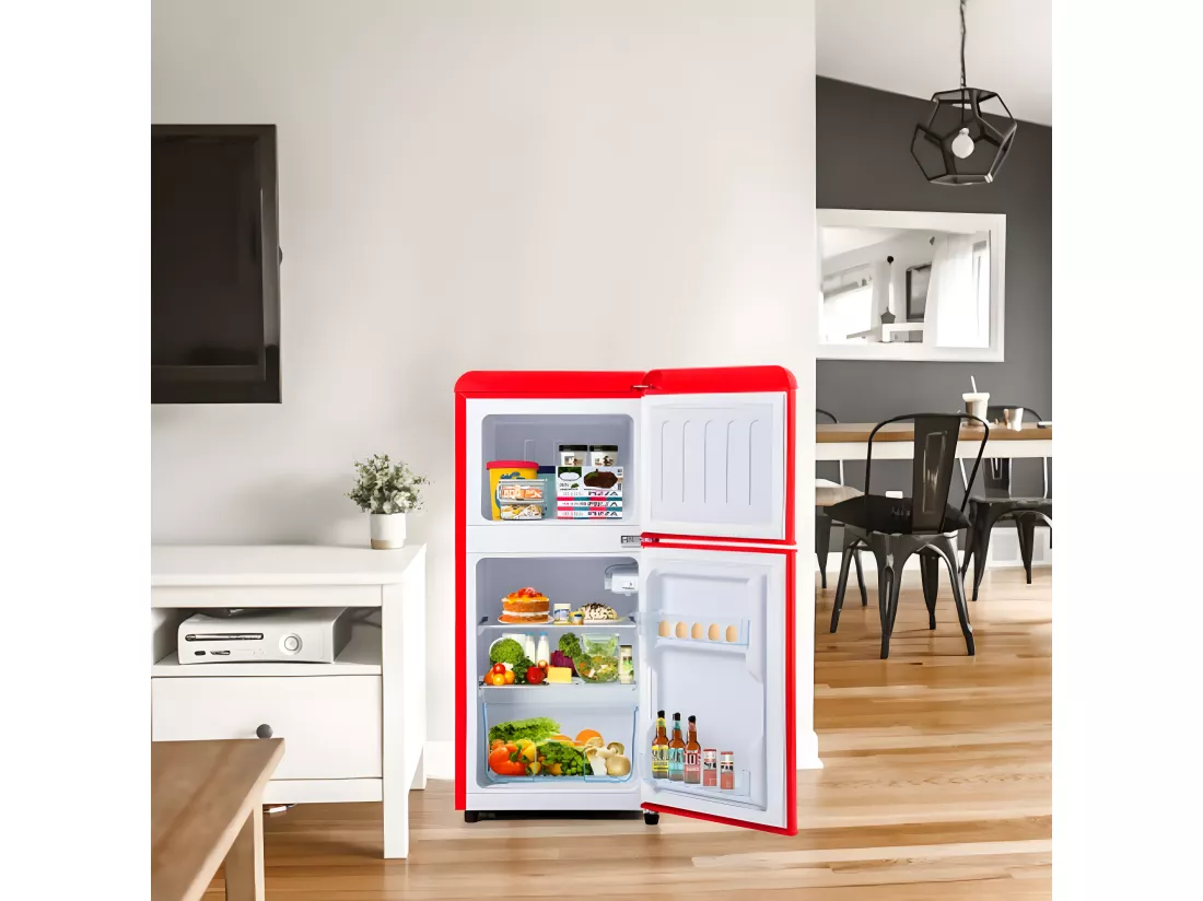 Réfrigérateur Retro-Kühlschrank double porte avec congélateur intégré