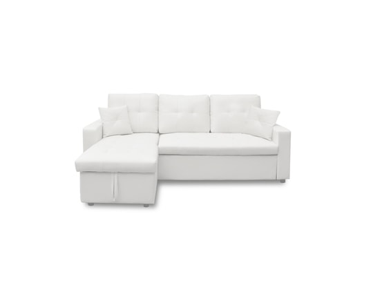 INTENSEDECO - Canapé d'angle convertible cuero blanc