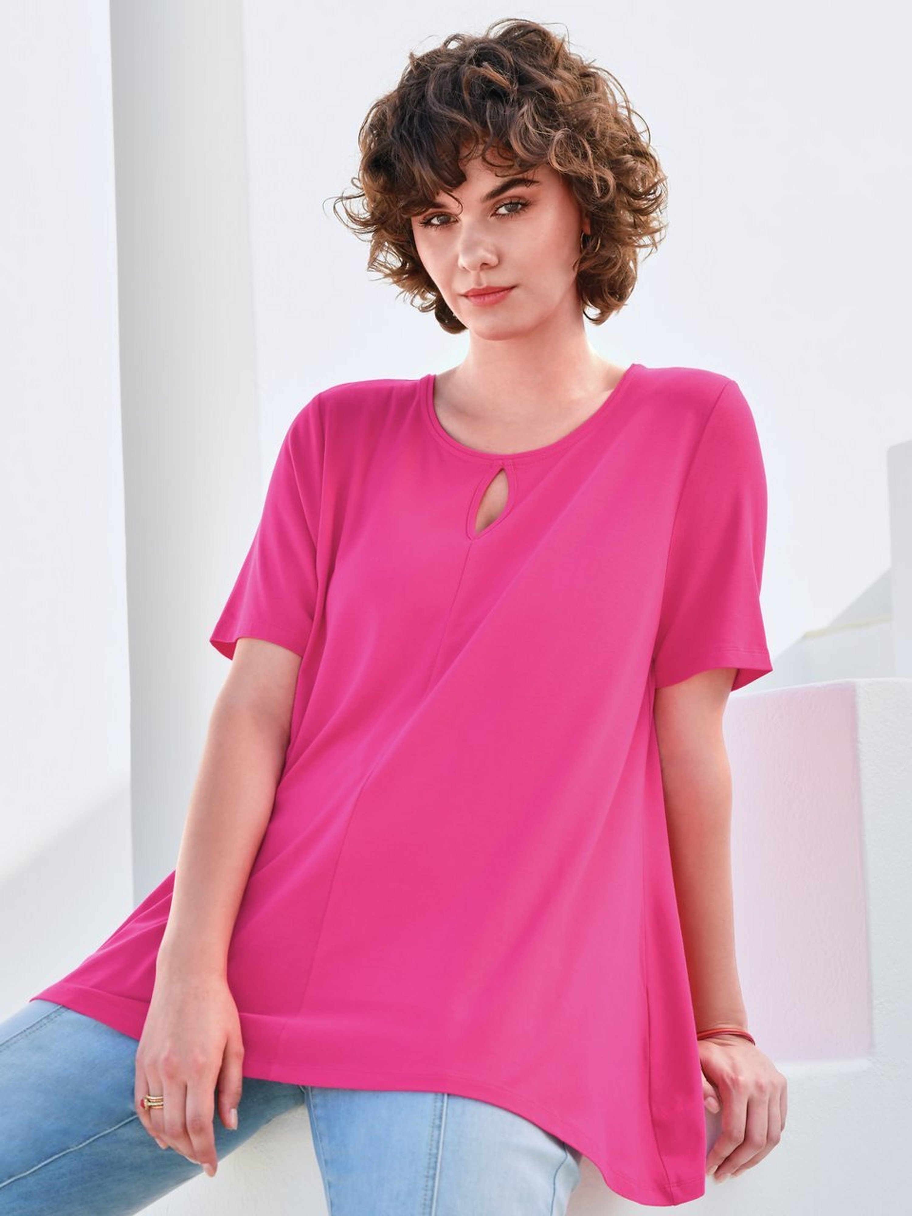 Rundhals-Shirt mit 1/2-Arm