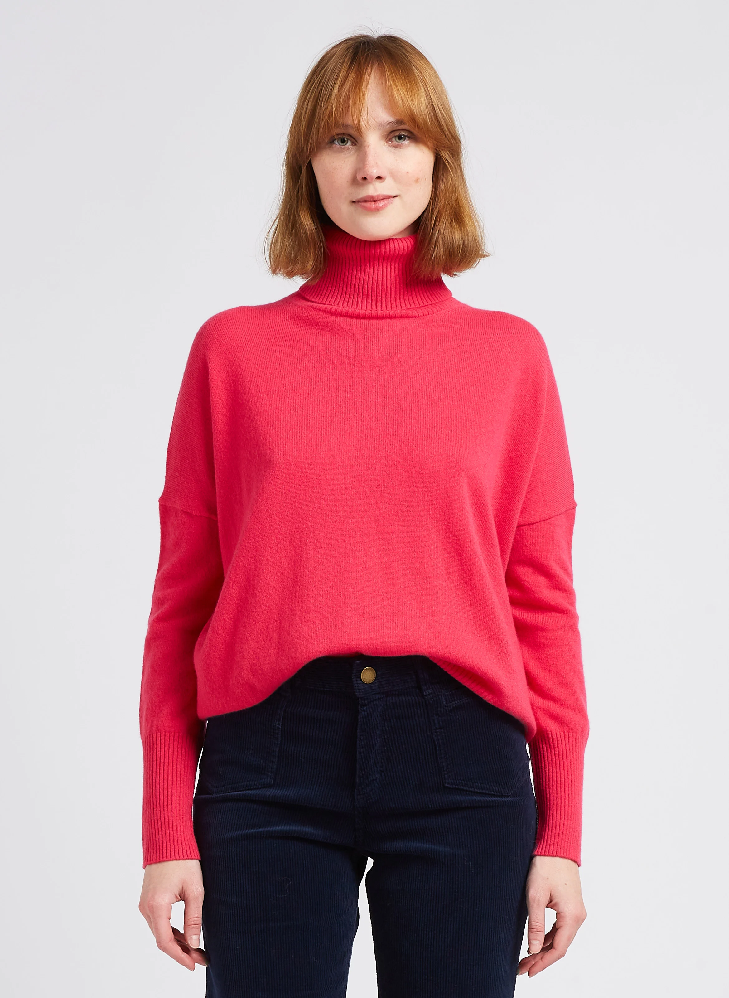 Pull col roulé en cachemire | Rose