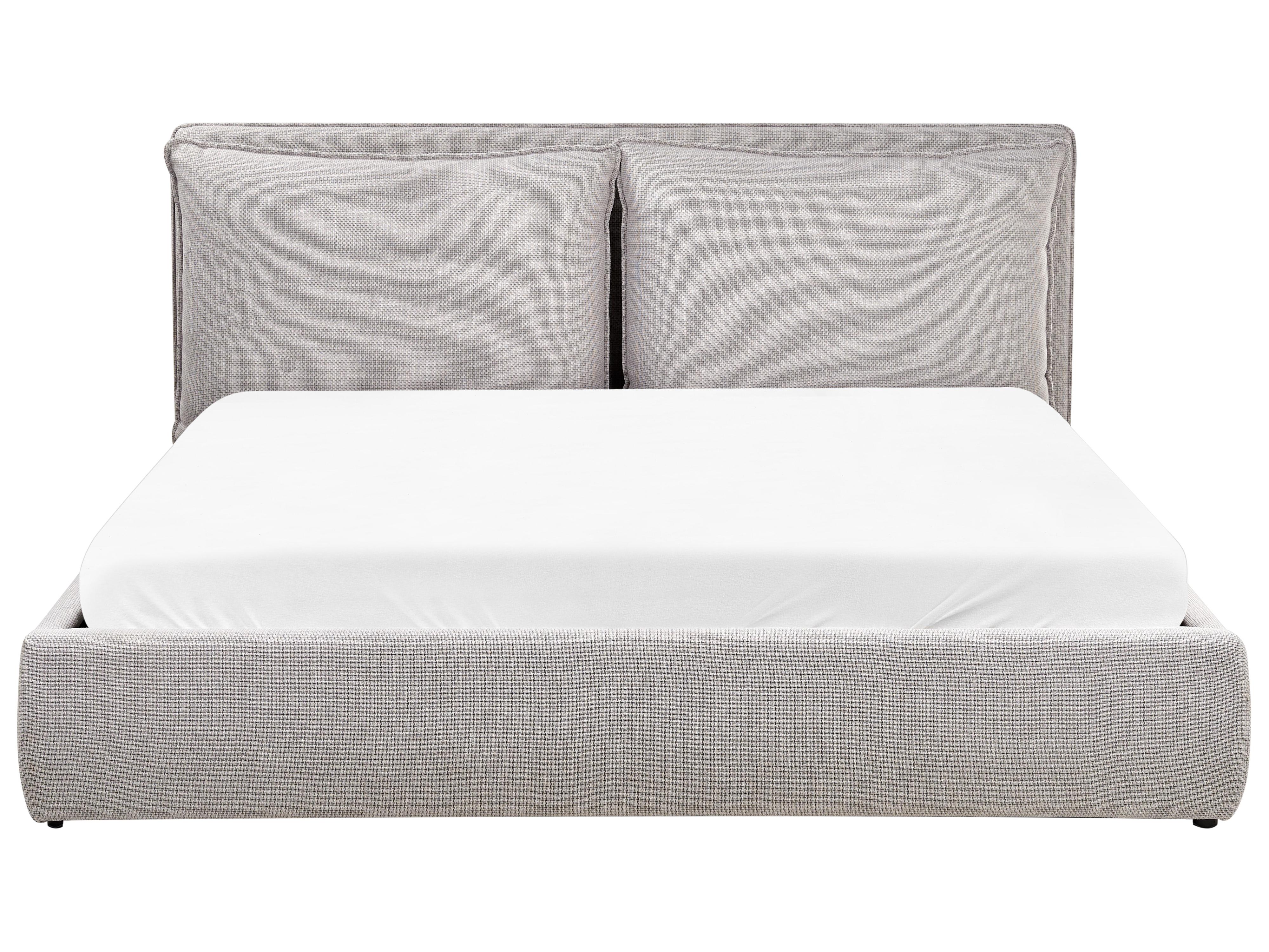 Bed met opbergruimte Stof BAJONNA 180 x 200 cm Lichtgrijs