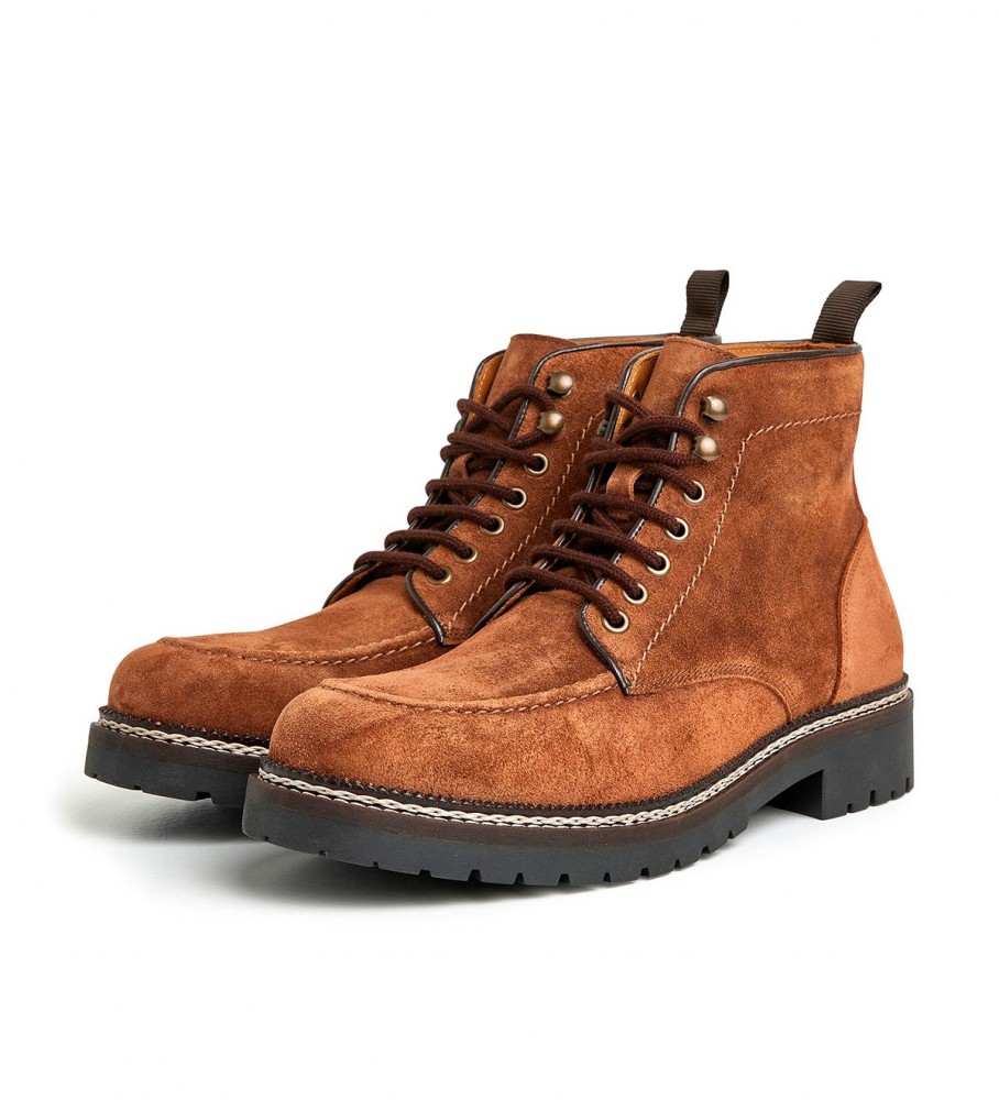 Botas de tornozelo Hackett Michigan em couro marrom