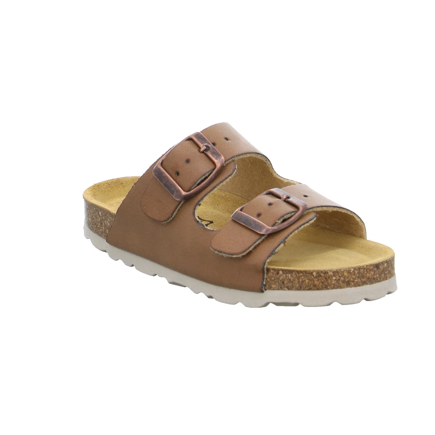 BIOLife Kinder-Pantolette Cognac Lederimitat  Unisex