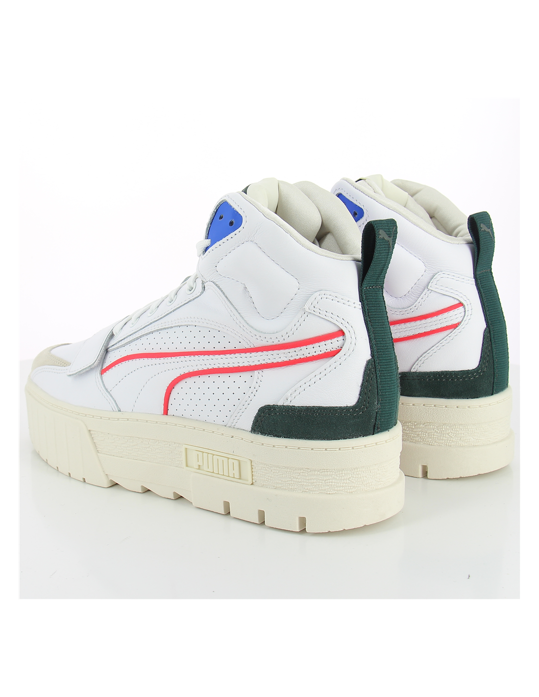 puma sneakers montantes compensées femme mayze mid cuir blanc