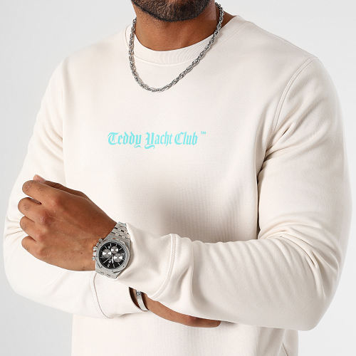 Sweat Crewneck Art Series Dripping Mono Beige Turquoise