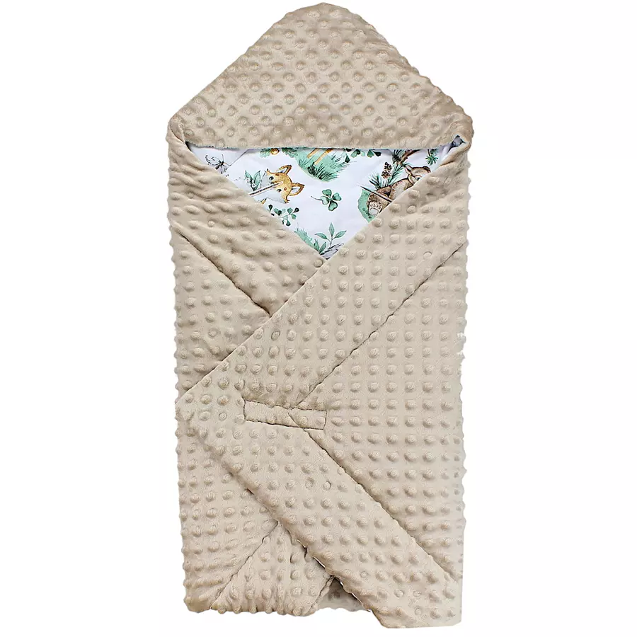 TupTam Baby Winter Einschlagdecke für Babyschale Wattiert grünbeige