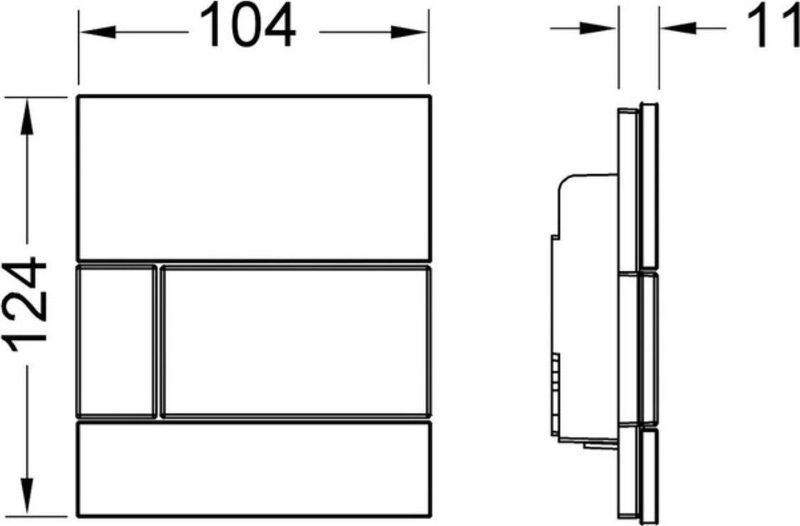 TECE - Loop - Bedieningsplaat - Wit - Glas - RVS Toets