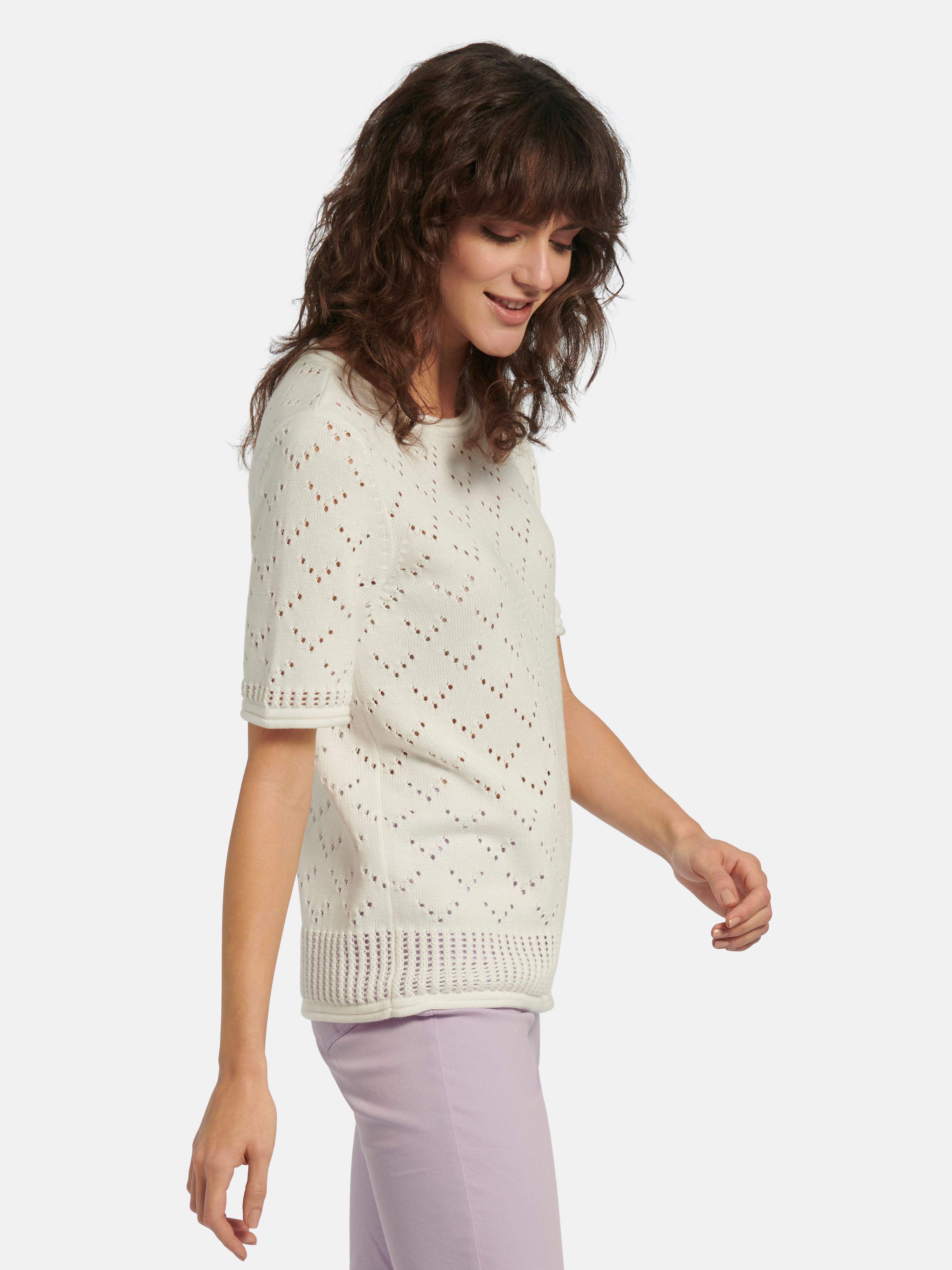Rundhals-Pullover mit ­1/2-Arm