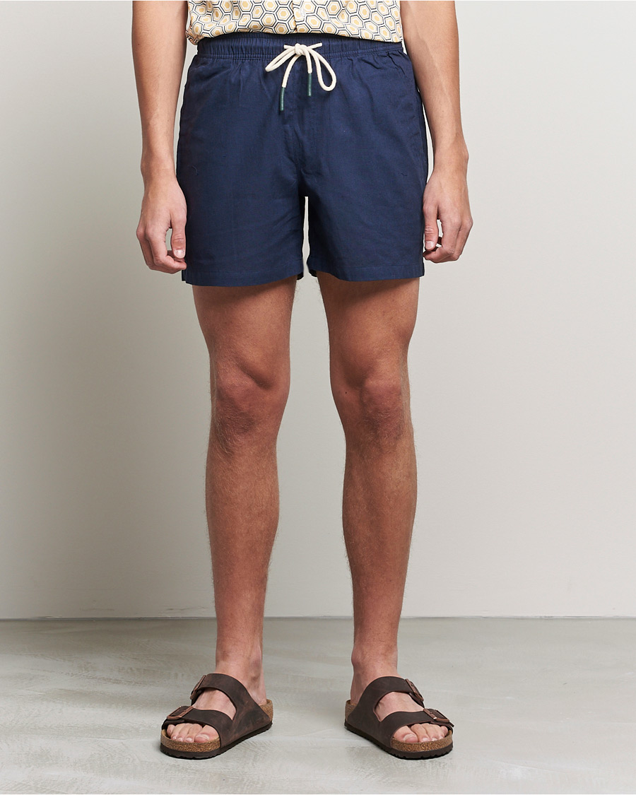 OAS Linen Shorts Navy