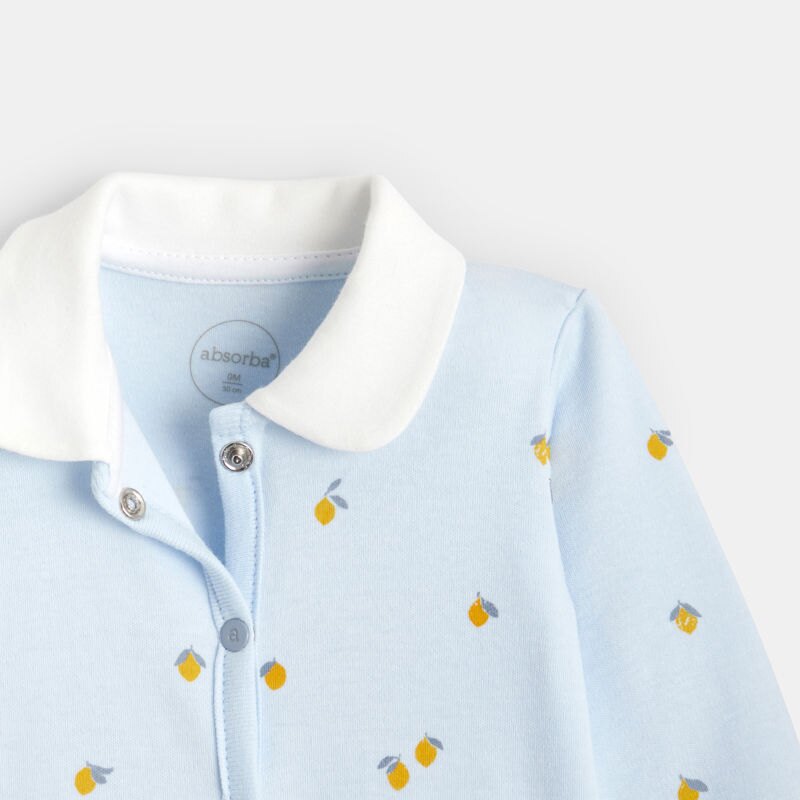 Pyjama bébé en coton interlock bio bleu Absorba Bleu