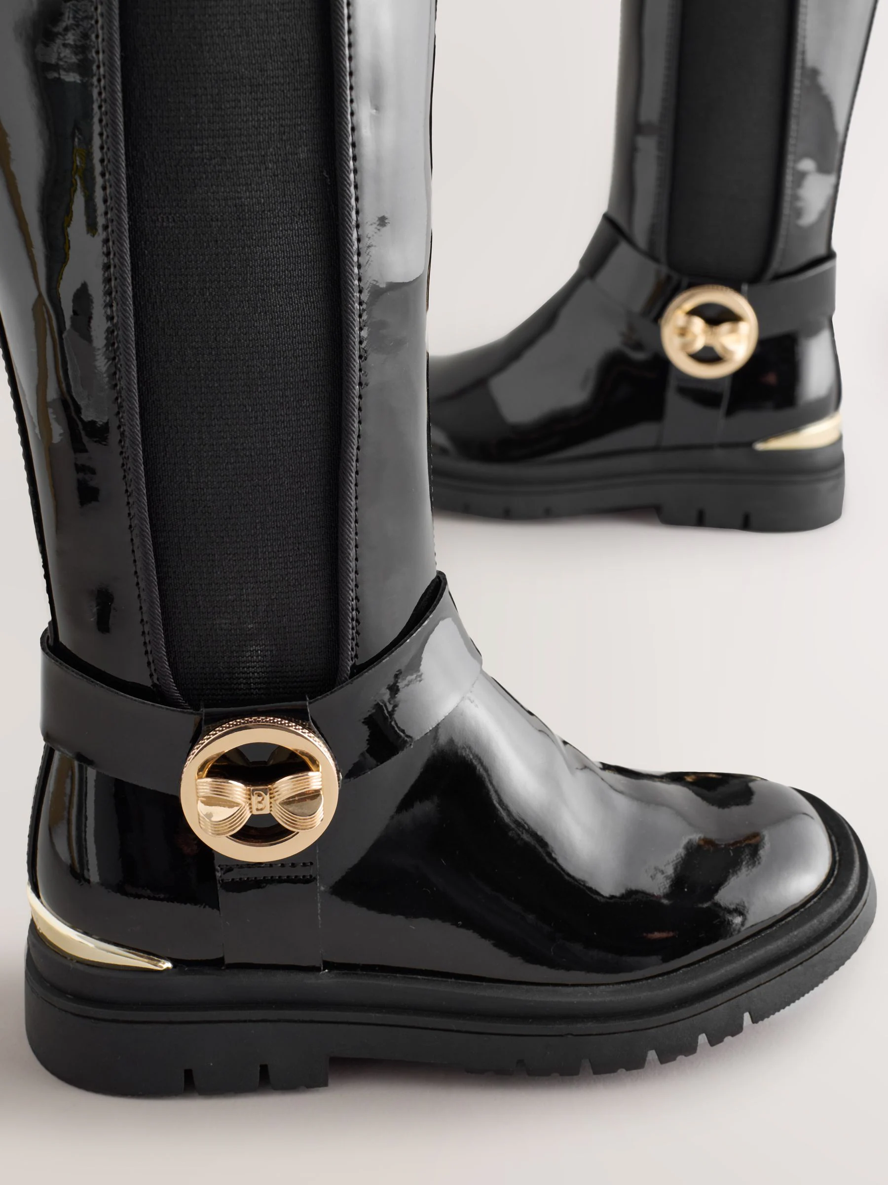 Zwart - Baker by Ted Baker meisjes hoge kniehoge laarzen met strikbedel