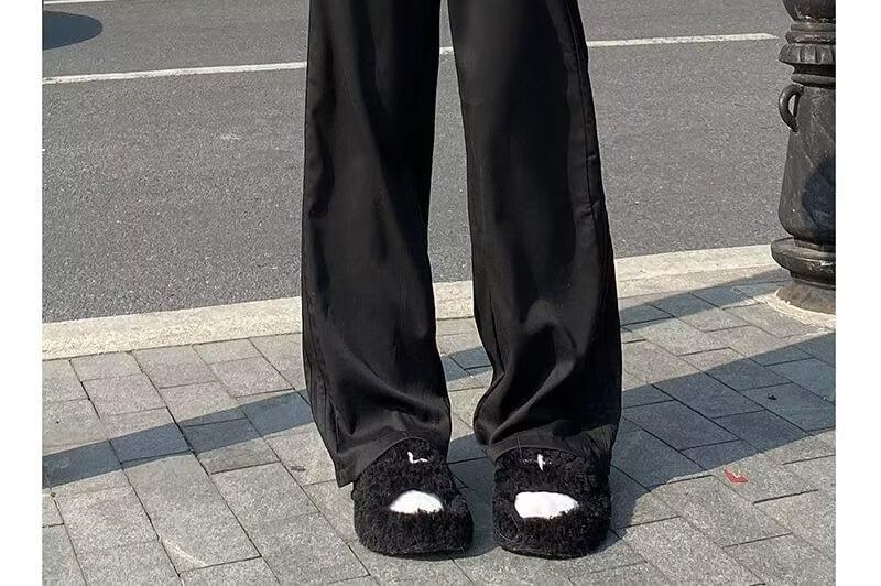 Rosesand - Hoge taille effen gestreepte losse wijde joggingbroek