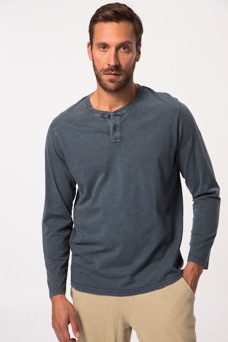 JP 1880 Langarm-Henley, Rundhals mit Knopfleiste, bis 8 XL