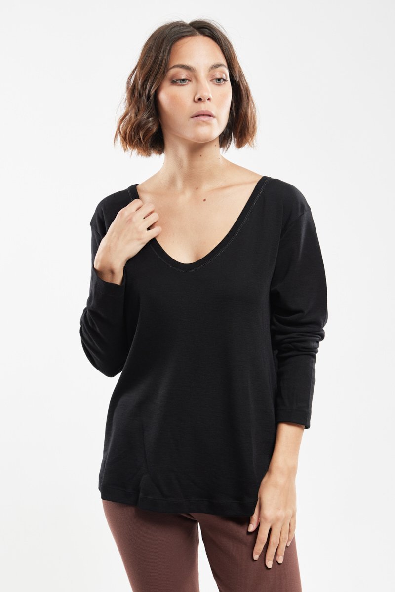 T-shirt manches longues - laine et lyocel