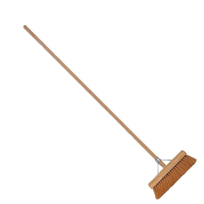 Zachte bezem kokoshaar 30 cm met bezemsteel 150 cm (8712448281867)