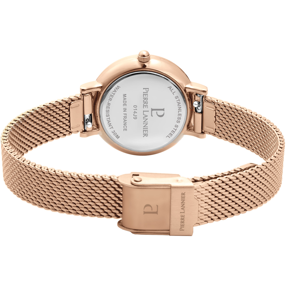 Montre Pierre Lannier Nova acier rose milanais