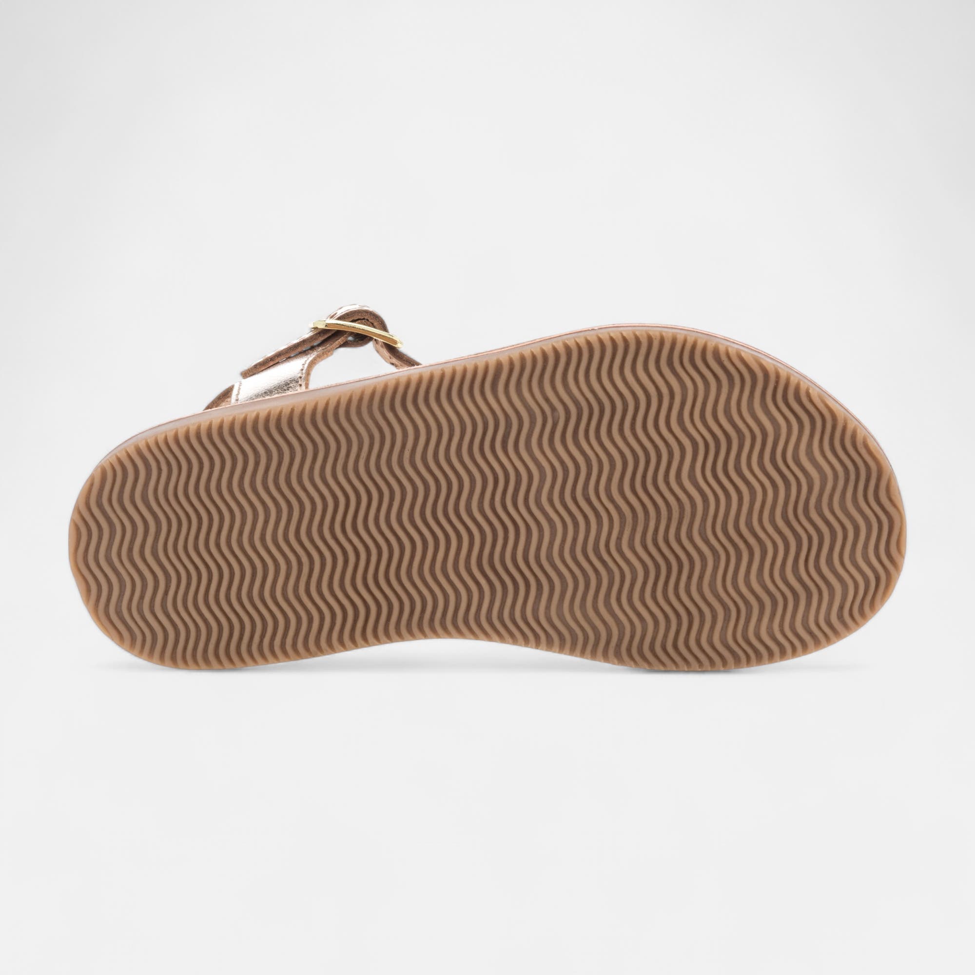 Nu-pieds Fille en cuir or