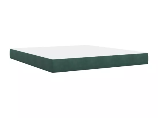 Sommier à lattes de lit et matelas Vert foncé 180x200cm Velours