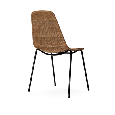 Stuhl Basket, Schwarz / Natur