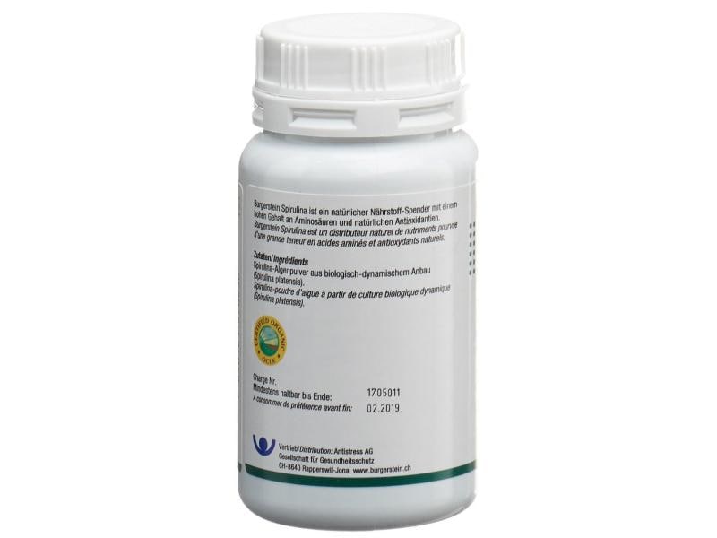 Burgerstein Spirulina 180 Tabletten Vegane Tabletten zur Nahrungsergänzung