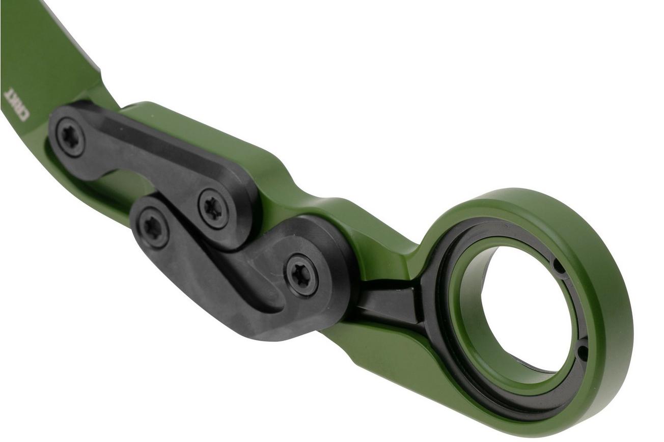 CRKT Provoke 4040BG Bright Green Cerakote D2, Multicam Bright Green Aluminum, Kinematic Karambit zakmes, Joe Caswell design
