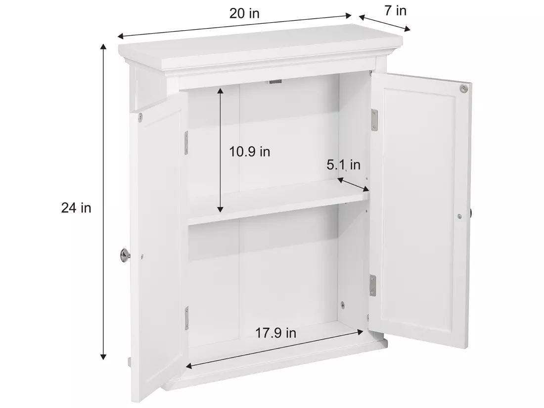 Placard de salle de bain mural armoire de toilette rangement blanc Glancy
