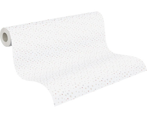 Vliesbehang 38124-1 Little Love Hearts roze grijs