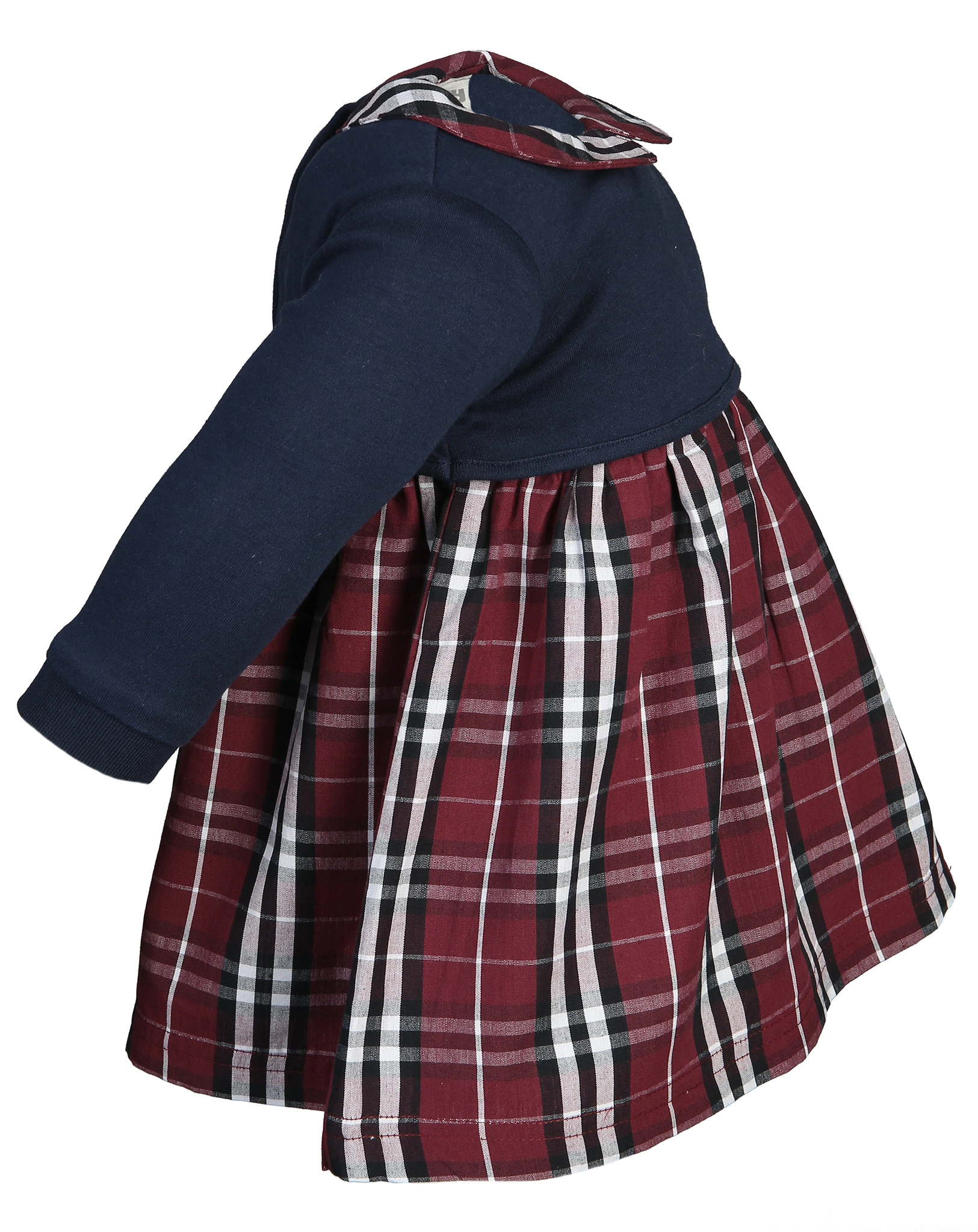 Webkleid KARO mit Langarmshirt in marine
